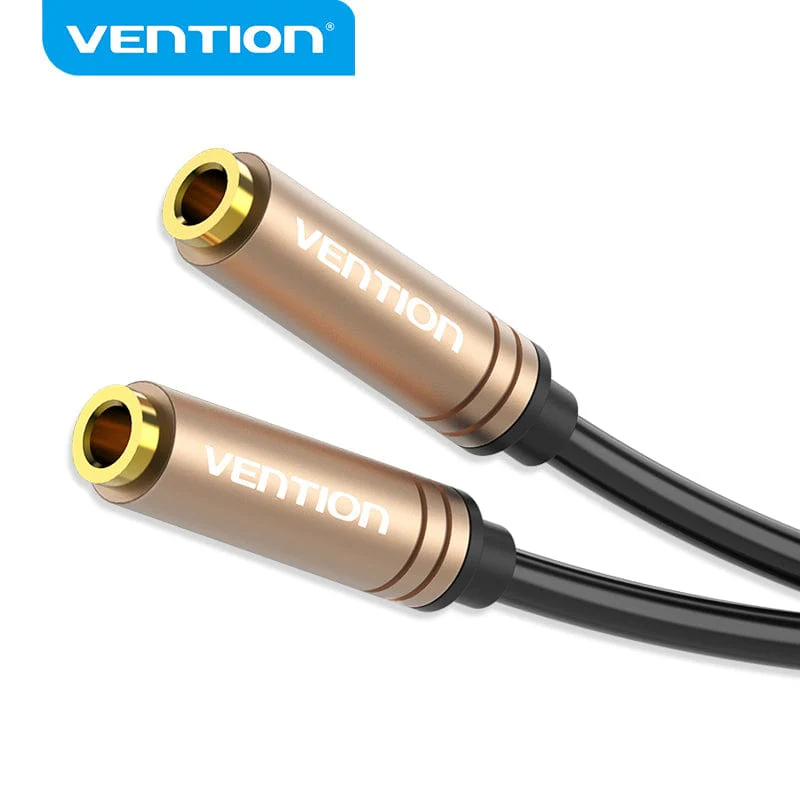 BFABY Кабель 3.5mm Female to Female Audio Extension Cable 0.3M Black Metal Type
