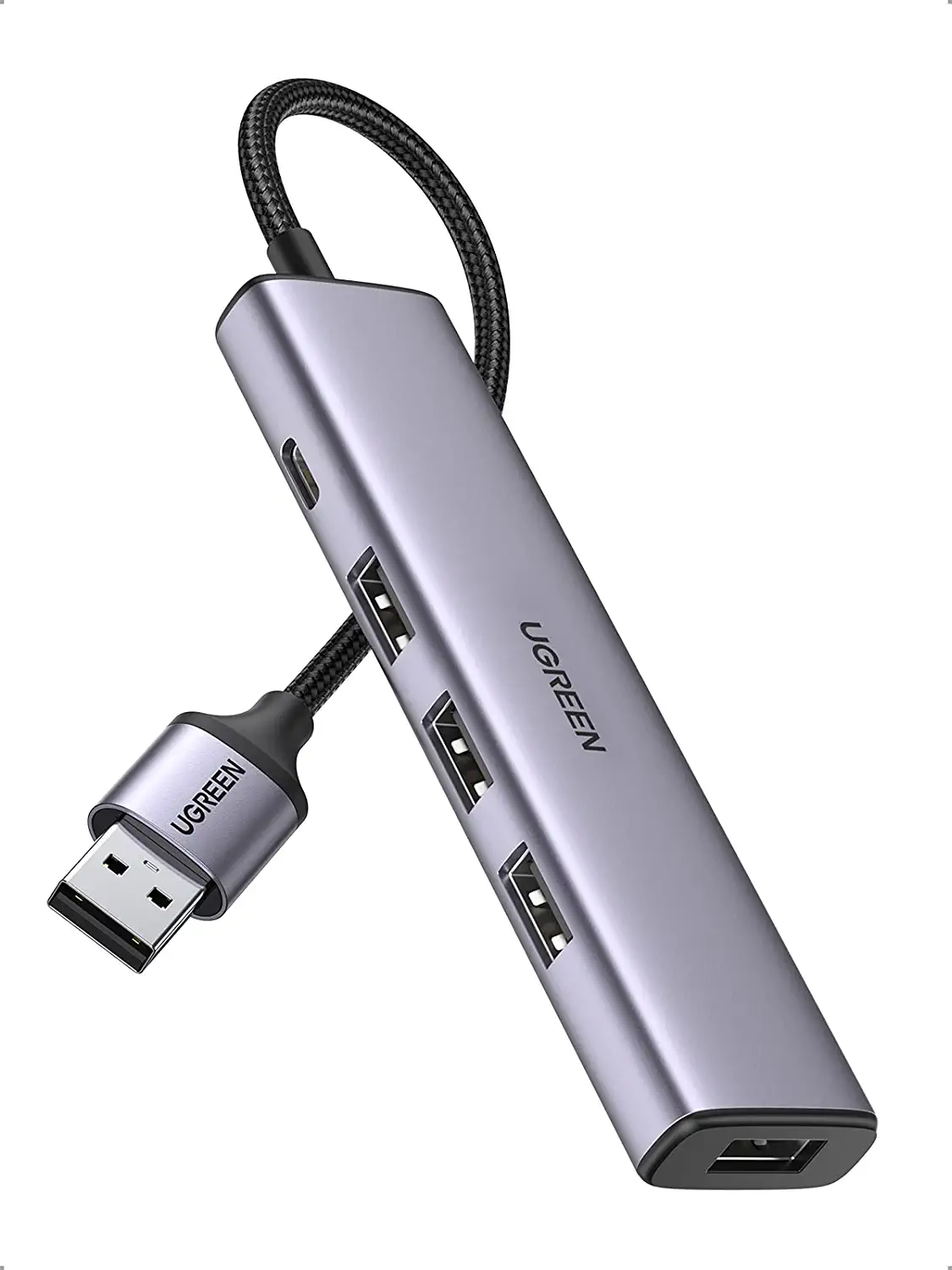 20805 Разветвитель портов Ugreen CM473 USB 3.0 - 4xUSB 3.0 + Дополнительно питание.Цвет-серый от prem.by 