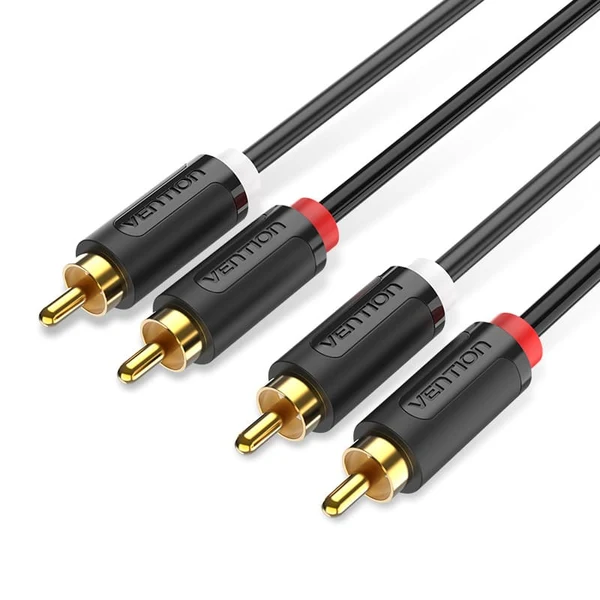 BCMBF Кабель 2-Male to 2-Male RCA Cable 1M Black