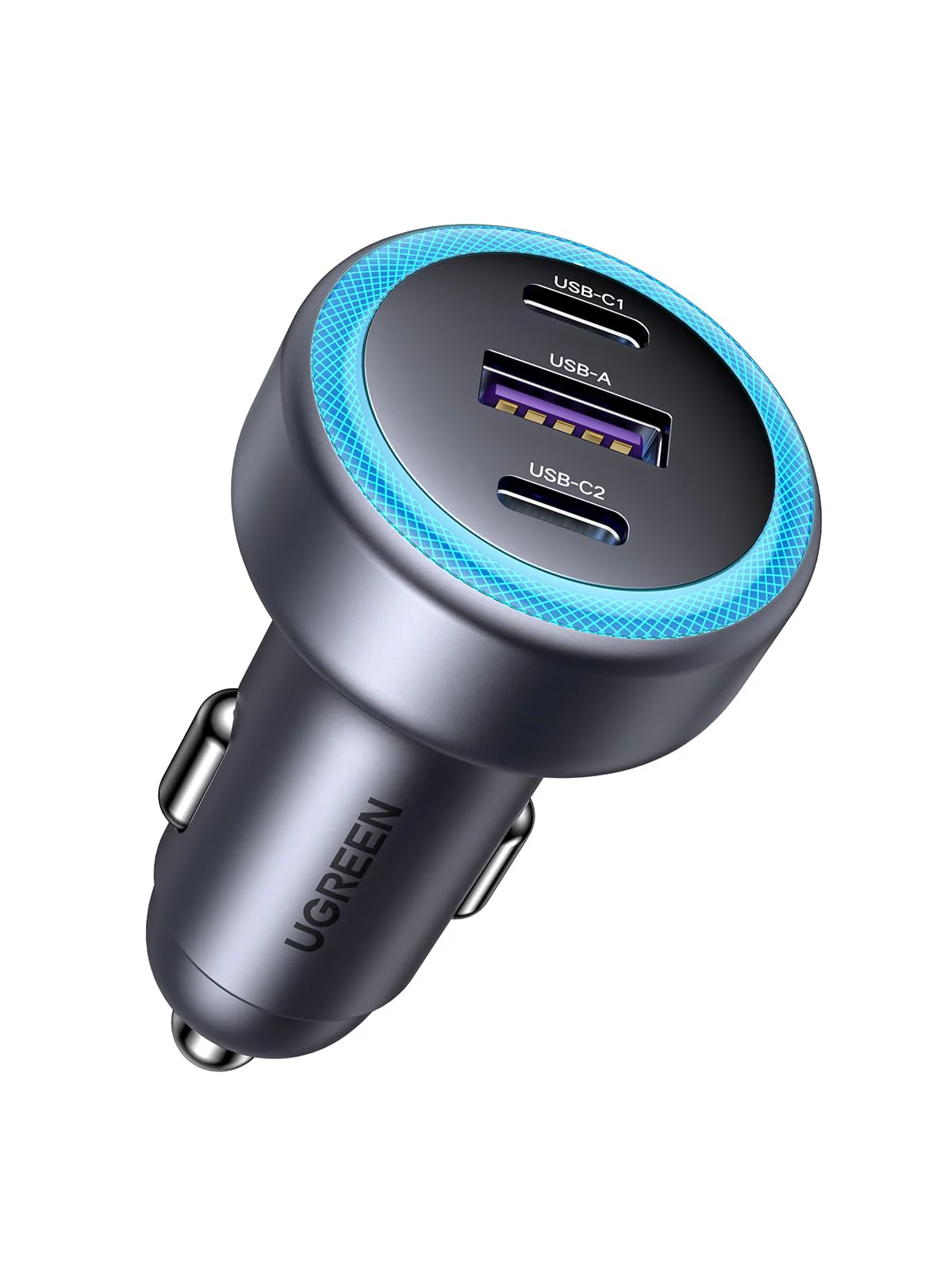 45843 Автомобильное зарядное устройство UGREEN EC307  30W 3-Port Fast Car Charger. Цвет: серый
