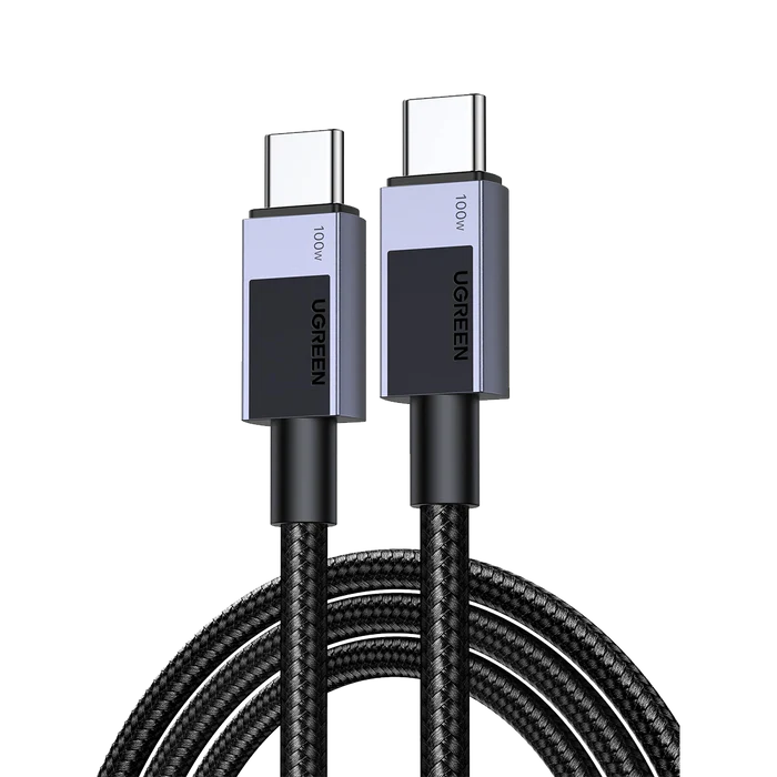45063 Кабель UGREEN L512 Type C 2.0 Male To Type C 2.0 Male 5A Data Cable. Длина: 1м. Цвет: черный
