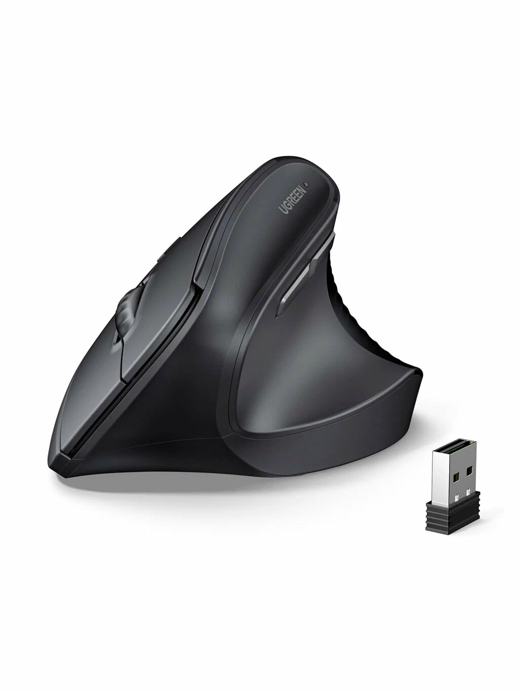 55916 Беспроводная вертикальная мышка UGREEN M571  Wireless Vertical Mouse 2.4 GHz. Цвет: черный