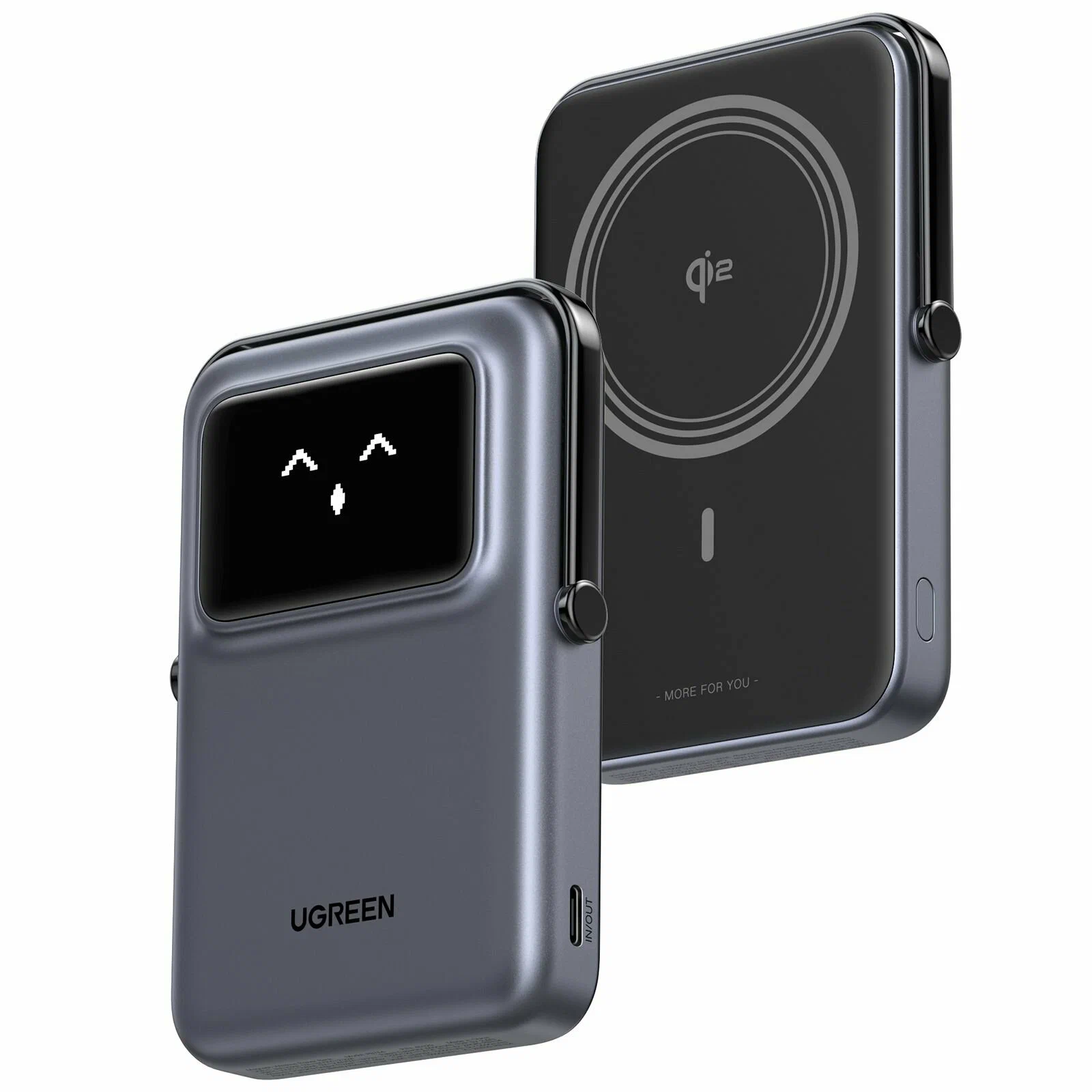 45329 Внешний аккумулятор UGREEN PB764 UNO 10000mAh Qi2 MIni Magnetic Wireless Robot 20W Power Ban