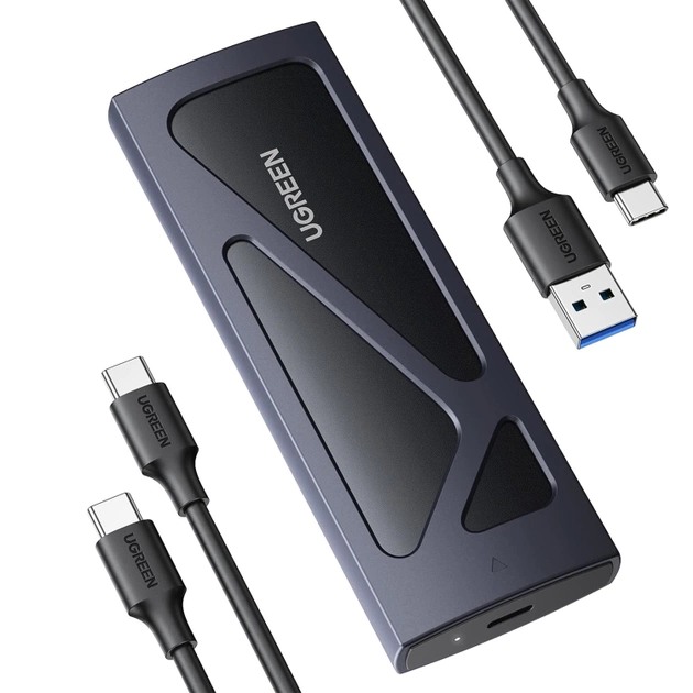 15512 Бокс внешний для жесткого диска UGREEN CM578 (15512) M.2 NVMe SSD Enclosure с кабелем USB-C к USB-C и USB-C к USB-A. Цвет: серый космос