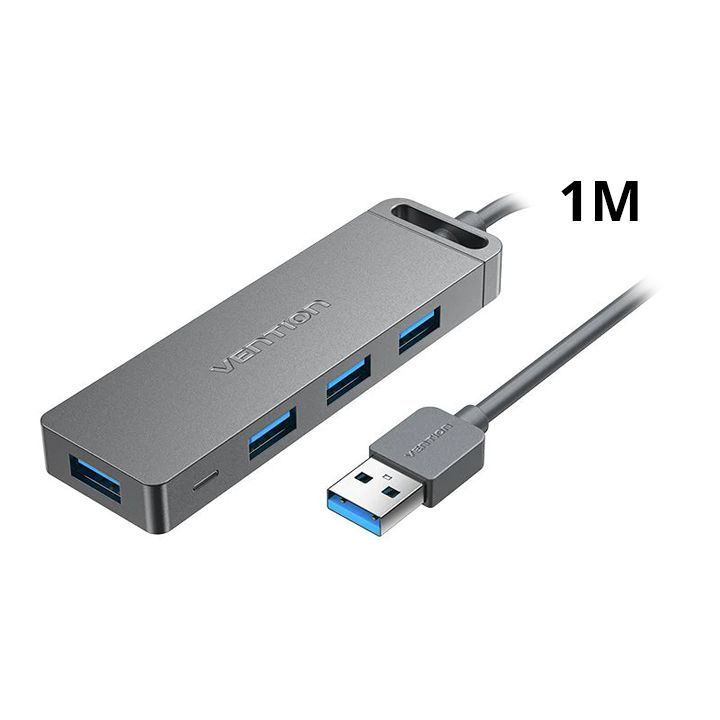 CHLHF Хаб Vention USB 3.0 - 4xUSB 3.0, длина: 1м, цвет: серый