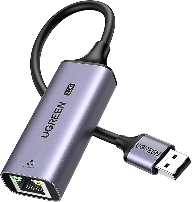 25051 Конвертер сигнала UGREEN CM648 (25051) USB-A 3.0 to RJ45 2.5G Ethernet Adapter. Цвет: серый