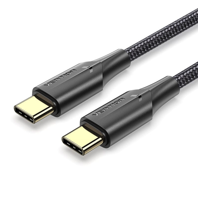 TAUBD Кабель Nylon Braided USB 2.0 C Male to C Male 3A Cable 0.5M Black LED Type