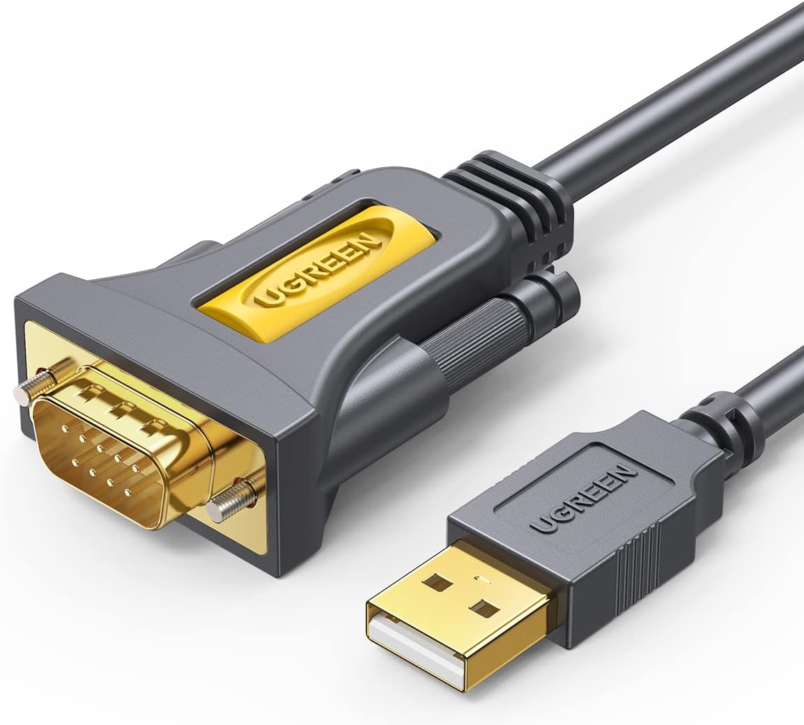 20210 Кабель UGREEN CR104 USB в DB9 RS-232, цвет: серый, 1M