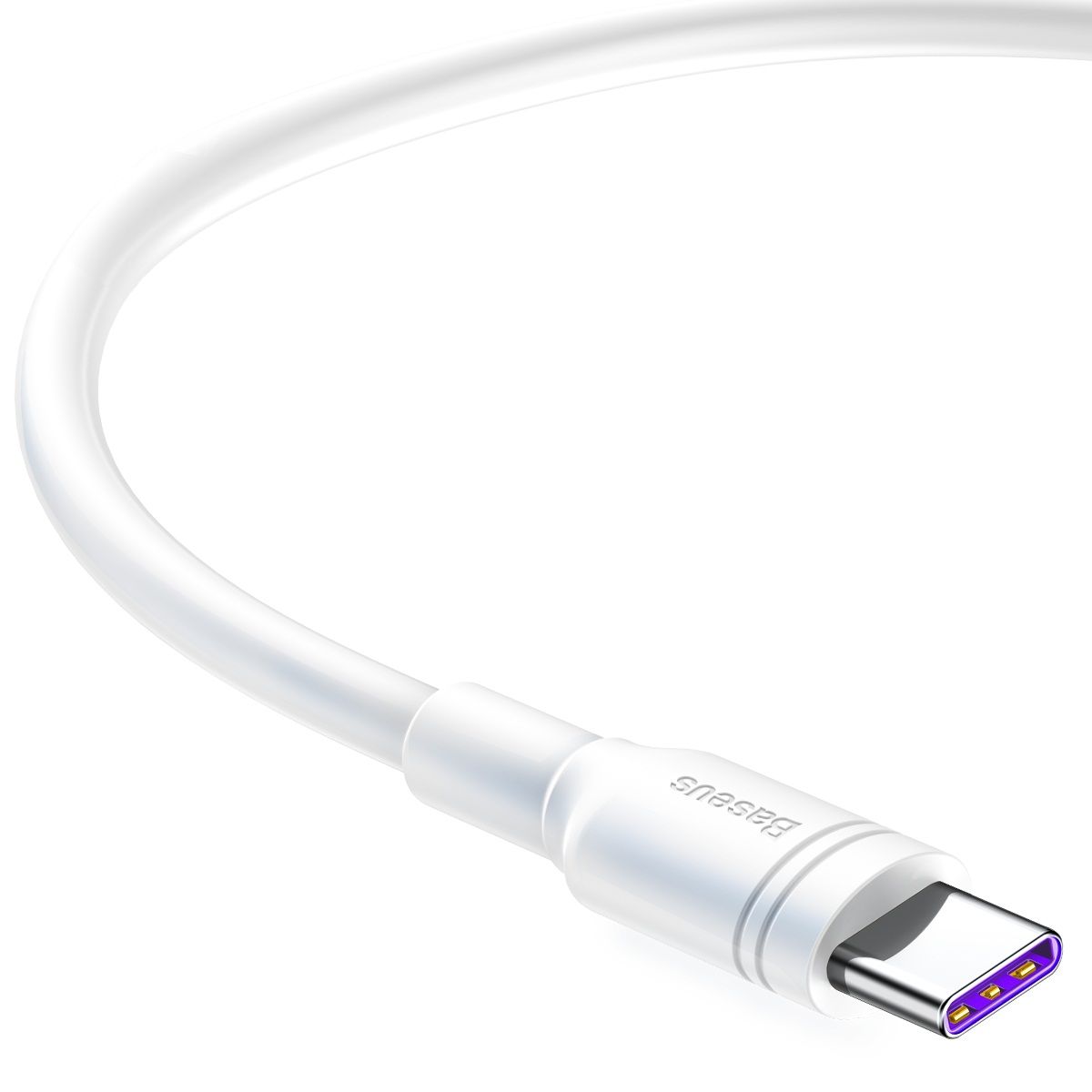Кабель Baseus Double-ring Huawei quick charge cable USB - USB-C 5A, цвет - белый, длина - 2м