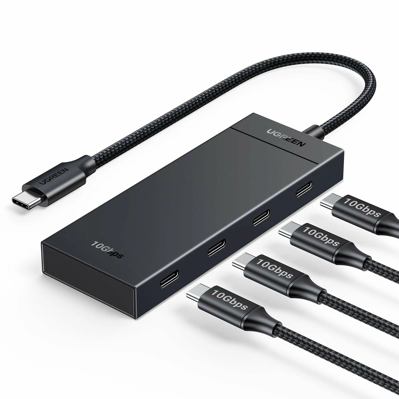 35584 Хаб UGREEN CM806 USB-C to 4xUSB-C HUB without PD. Цвет: черный
