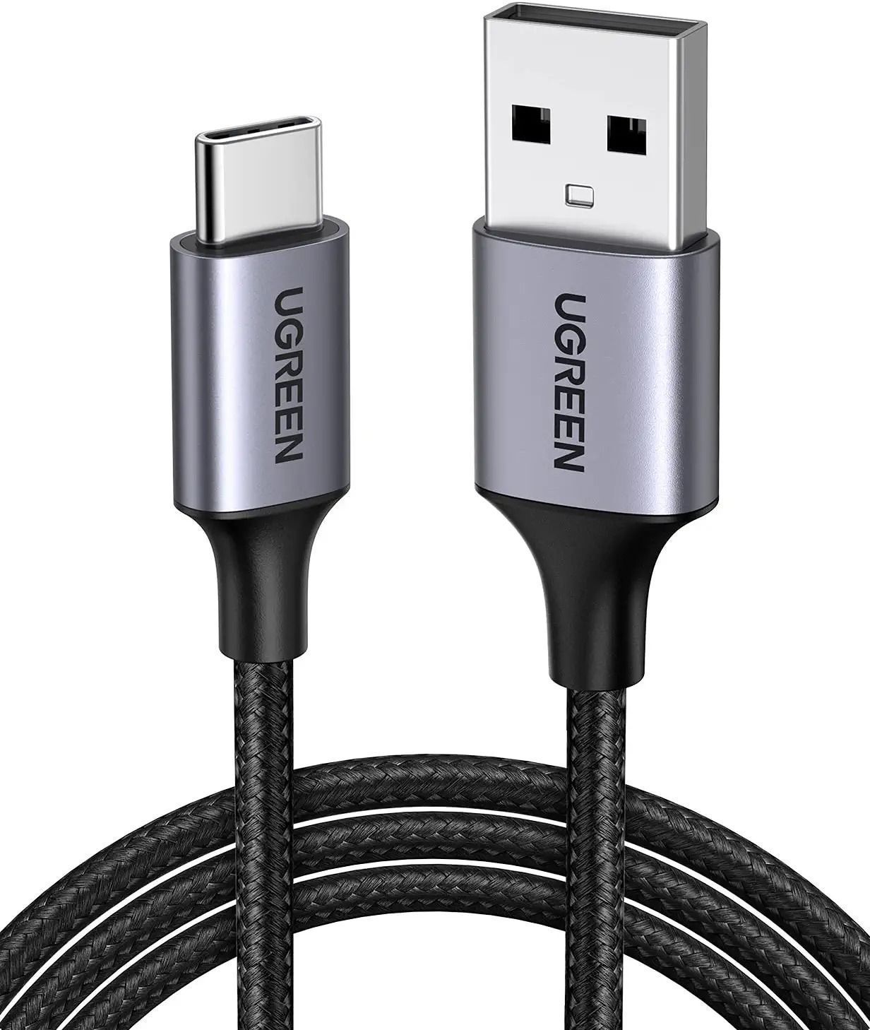 60127 Кабель UGREEN US288 USB 2.0 - USB Type-C, цвет: черный, 1.5M