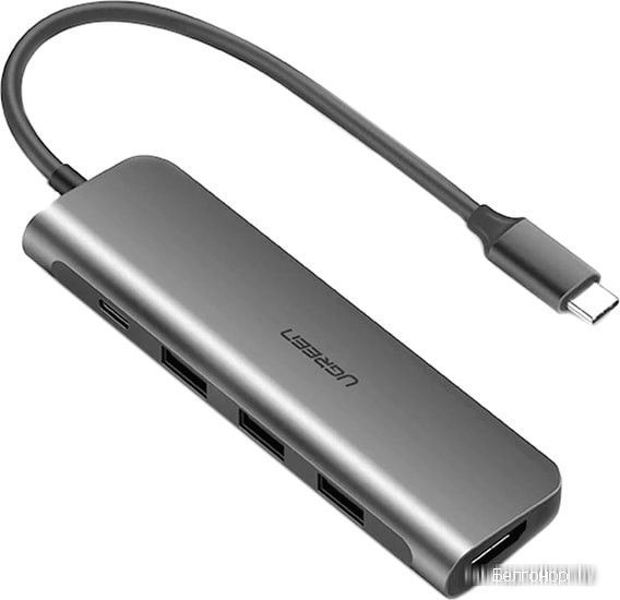 USB-C HUB (разветвитель) на 3 порта + HDMI Ugreen CM136 (50209) серый от prem.by 