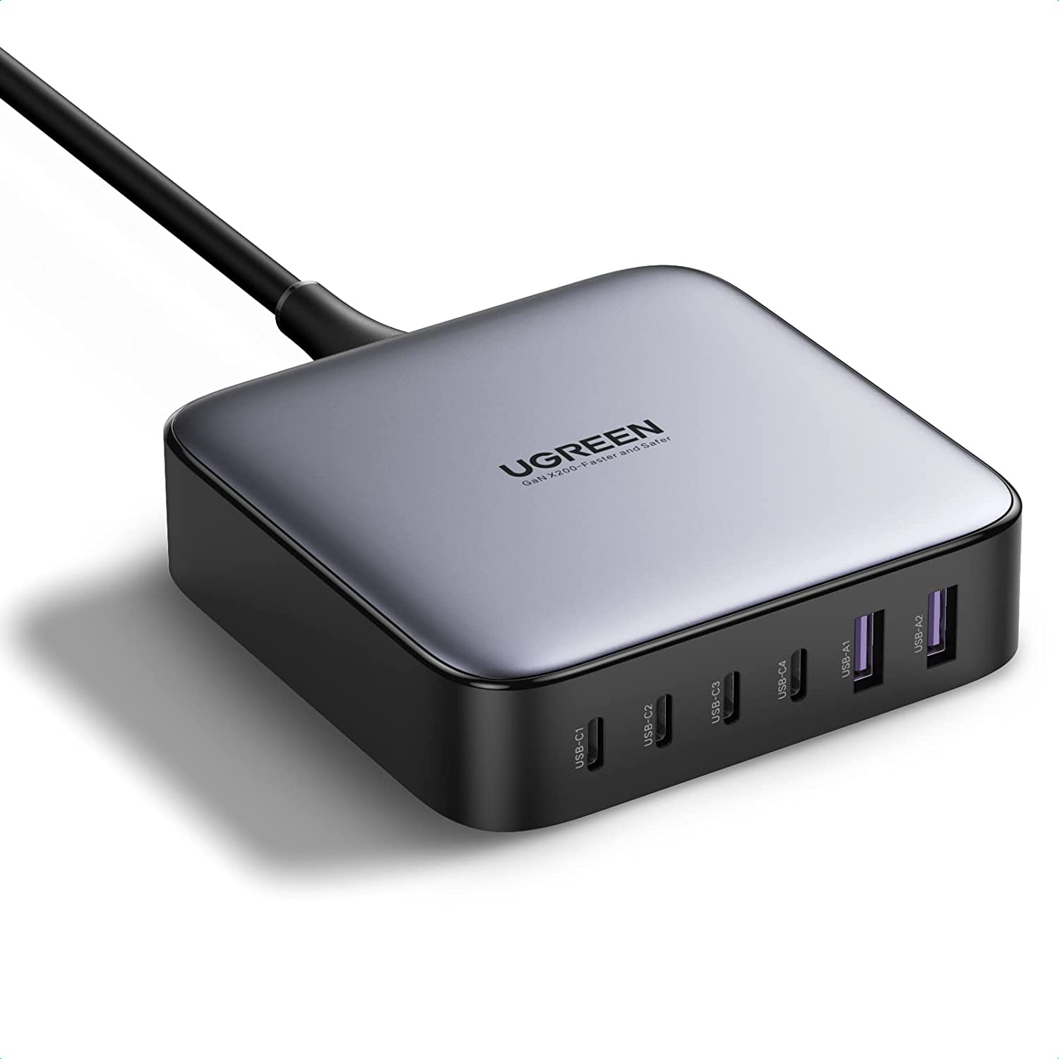 40913 Зарядное устройство UGREEN CD271, 4 порта USB-C, 2 порта USB-A, 200W цвет: белый