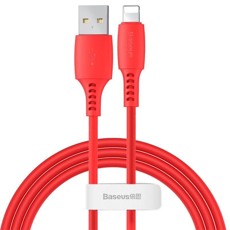 Кабель Baseus Colourful USB - Lightning, (CALDC) 2.4A, оплетка, цвет- красный, длина- 1,2м от prem.by 