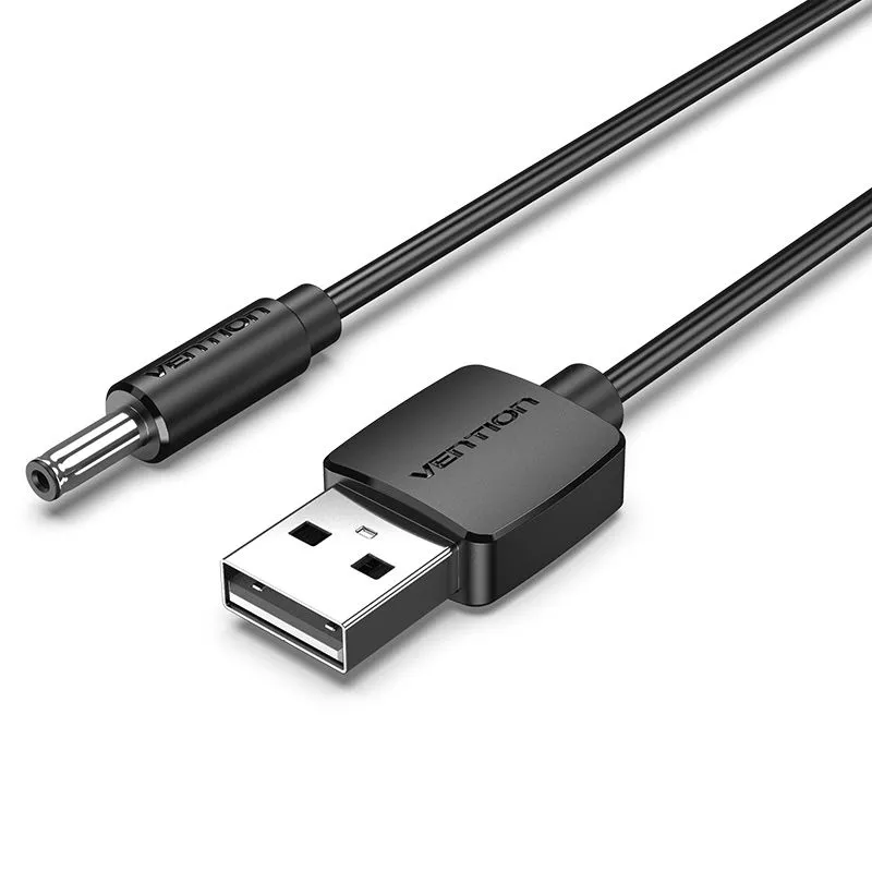 CEYBG Кабель USB to DC 5.5mm Power Cord 1.5M Black Tuning Fork Type