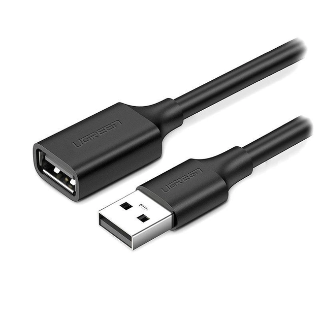10315 Кабель UGREEN US103 USB-A - USB-A (папа-мама), цвет: черный, 1.5M