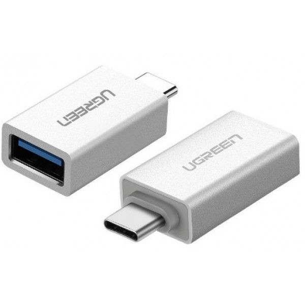  Адаптер UGREEN US173 Type-C - USB 3.0 (папа - мама), цвет -  белый