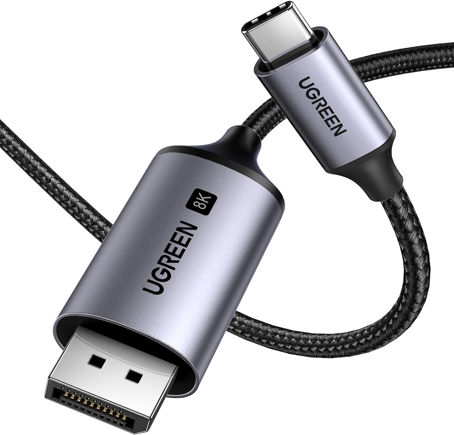 25157 Кабель UGREEN CM556 USB-C - DP, цвет: серебристый, 1M