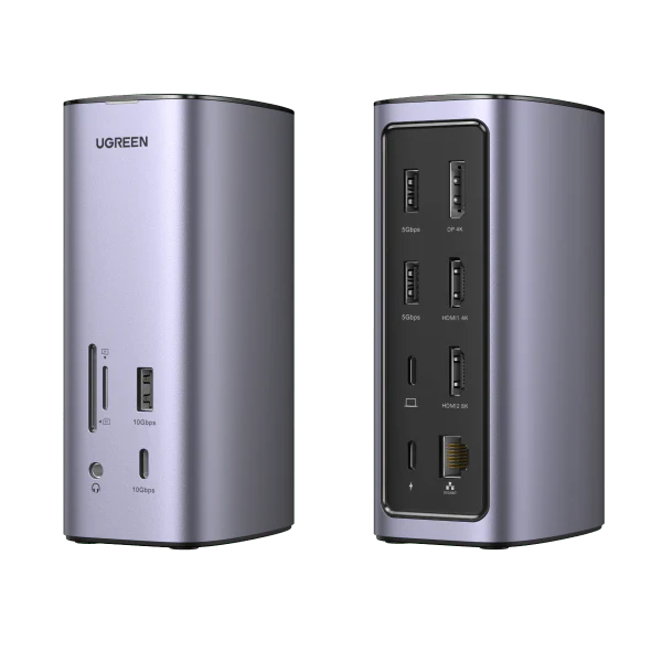 90325 Док-станция UGREEN CM555 Revodok Pro 12-in-1 8K@30Hz USB-C Multifunction Docking Station. Цвет: серый