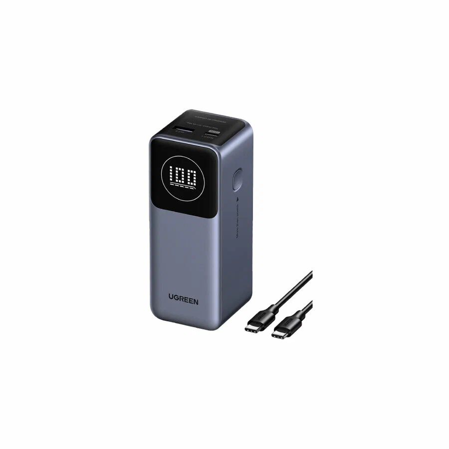 35526B Внешний аккумулятор UGREEN PB724 12000mAh Quick Charging 100W Power Bank. Цвет: серый
