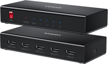 90514 Сплиттер UGREEN CM570 4K @ 60Hz HDMI 2.0 1*4 Splitter. Цвет: черный