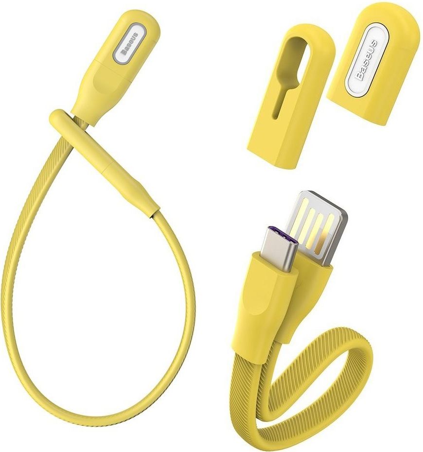 CATFH-0Y Кабель Baseus Bracelet USB - USB-C, цвет: желтый, 0.22M