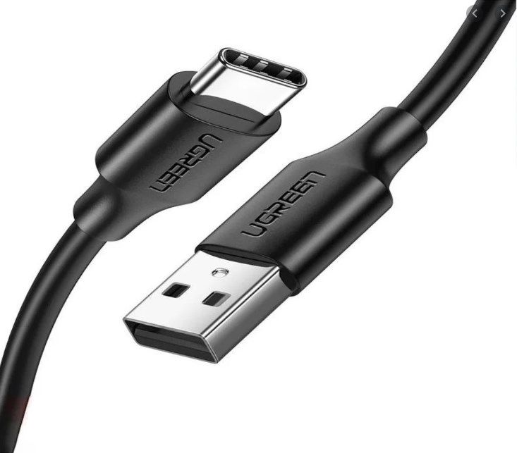  Кабель UGREEN US287 USB 2.0 - USB-C,  черный,  0,25м