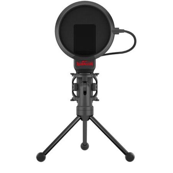 Микрофон студийный настольный Redragon Seyfert GM100, тип - конденсаторный, круговая направленность, для стриминга и подкастов, 30-20000 Гц, подключение - 3,5мм, цвет: черный от prem.by 