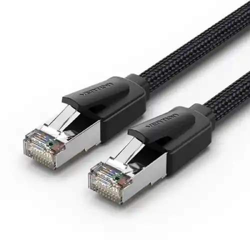 IKOBI Кабель Cotton Braided Cat8 SFTP Ethernet Patch Cable 3M Black