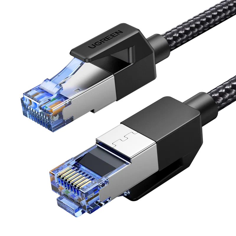 80430  Патч-корд Cat8 F/FTP UGREEN  Pure Copper Ethernet Cable Round Braided OD5.5mm 1.5m