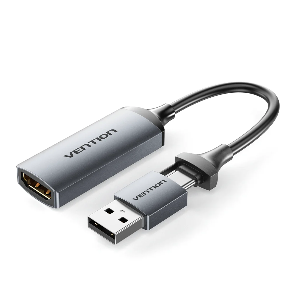 ACWHA Конвертер HDMI-A to USB-C/USB-A Video Capture Card 0.1M Gray