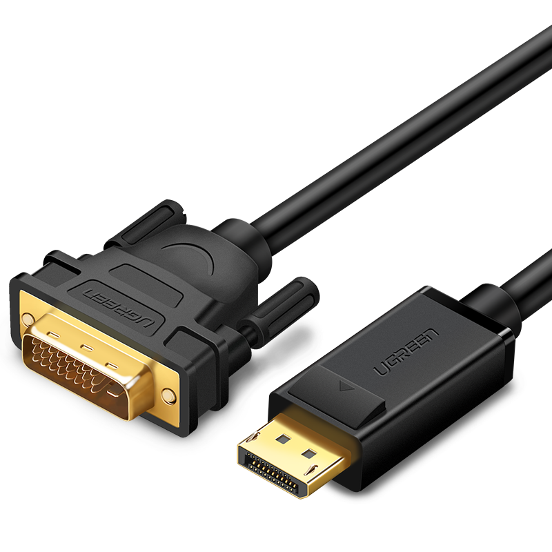 Кабель Ugreen DP103 DisplayPort-DVI, цвет - чёрный, длина - 2м