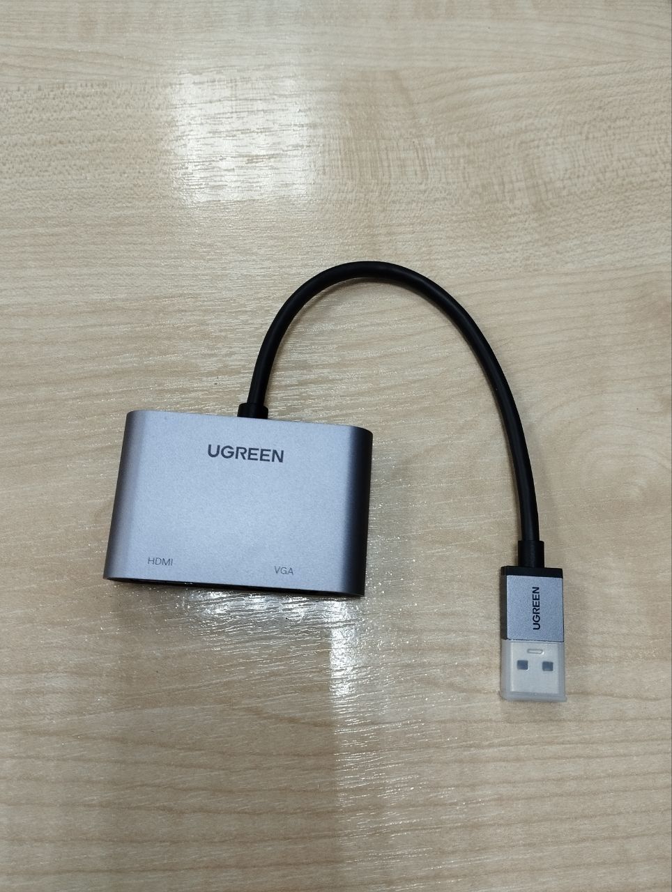 20518 Адаптер UGREEN CM449 USB3.0 to HDMI + VGA, цвет: серый ( Уценка: повреждена упаковка)