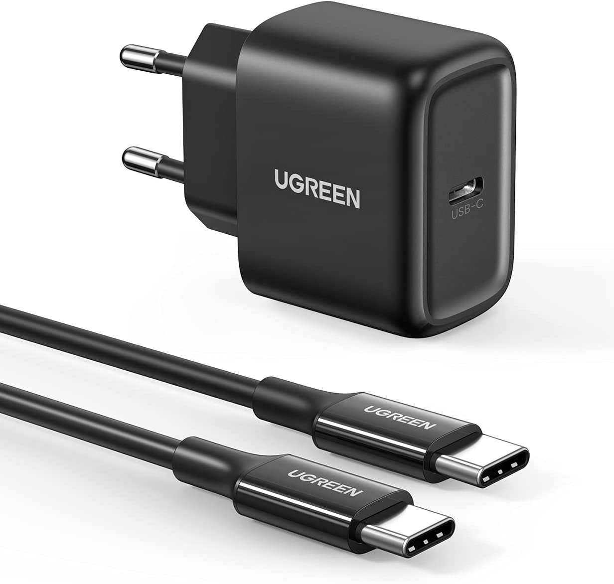 50581 UGREEN CD250 Зарядное устройство, USB-C, 25W + кабель Type-C - Type-C 2m, цвет: черный от prem.by 