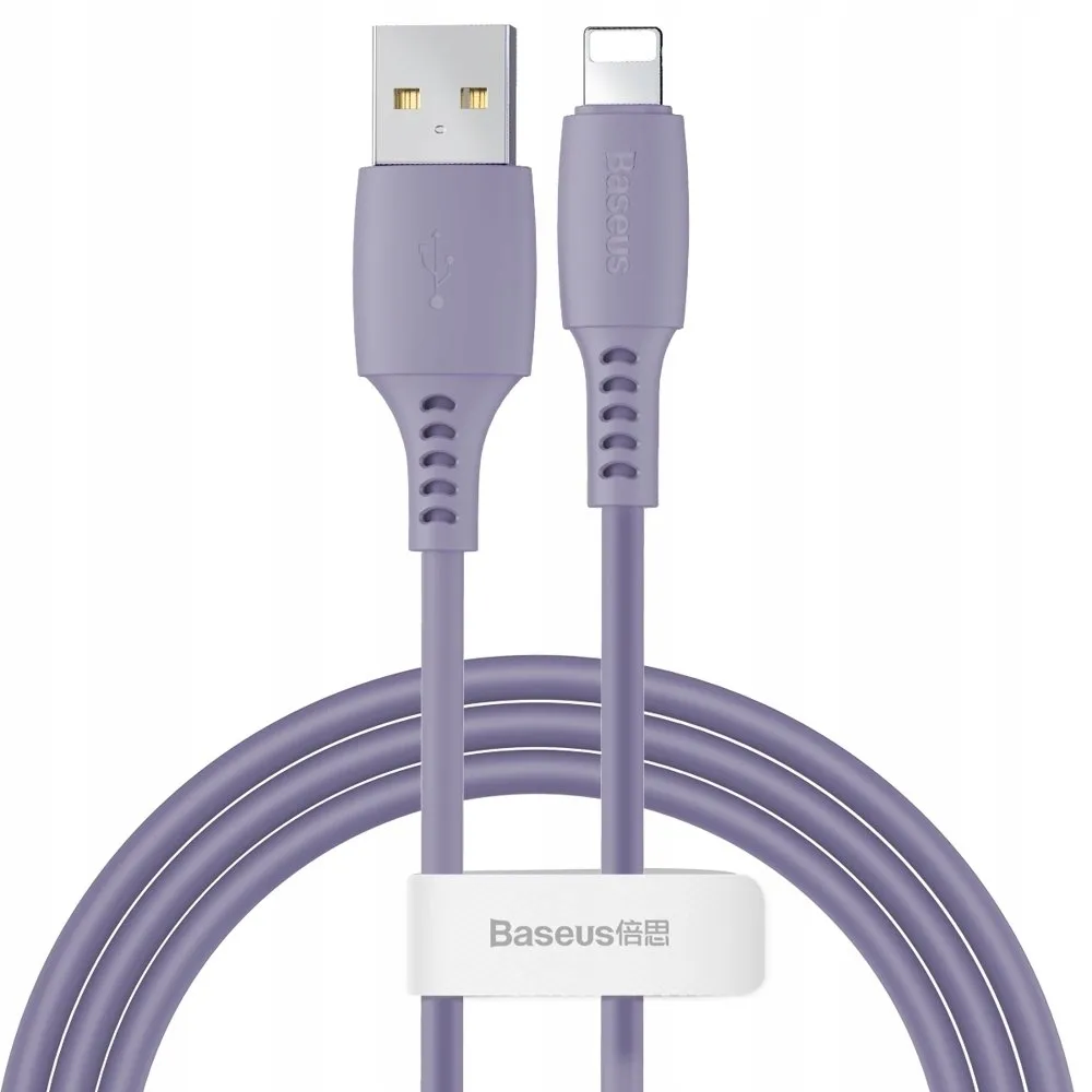 CALDC-05 Кабель Baseus Colourful USB - Lightning 2.4A, оплетка, цвет: фиолетовый, 1.2M