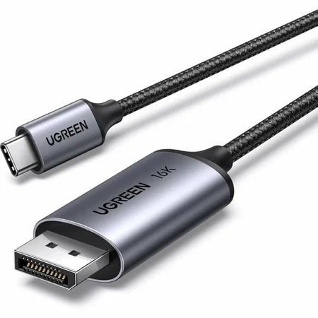 25865 Кабель UGREEN CM707 USB-C to DisplayPort 16K@30Hz Cable. Длина: 2м. Цвет: серый