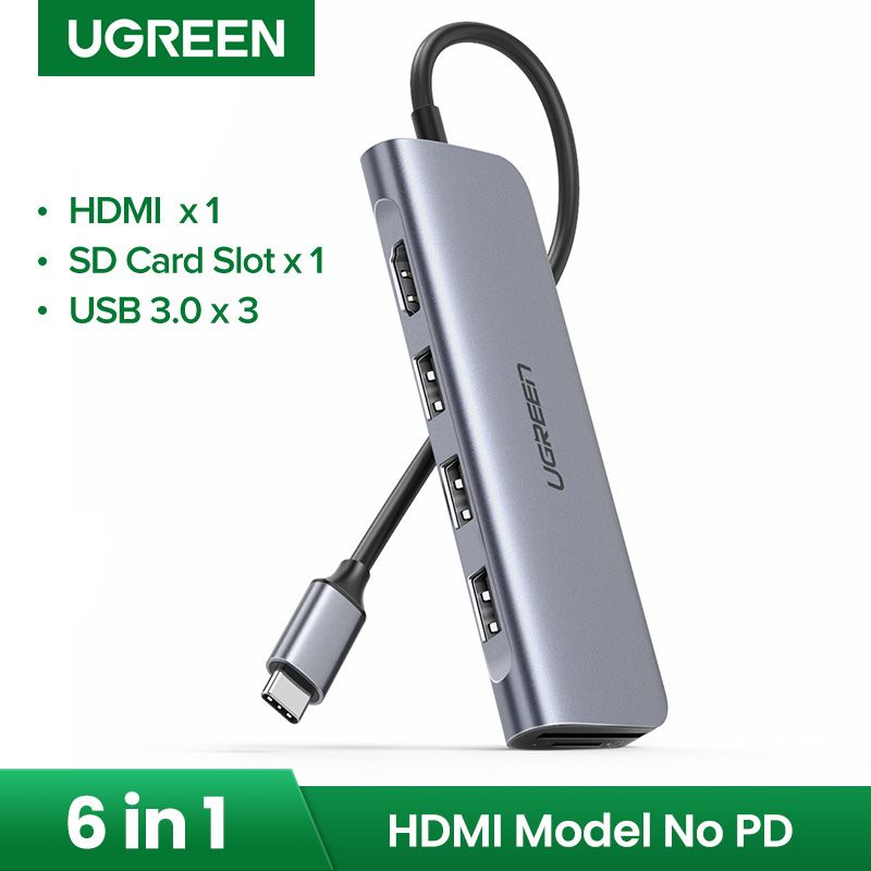 70410 Конвертер UGREEN CM195 Type-C - 3*USB 3.0, HDMI, TF/SD от prem.by 