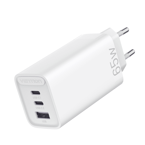 FEDW0-EU Зарядное устройство Vention USB(C+C+A) GaN (65W/30W/30W) цвет: белый
