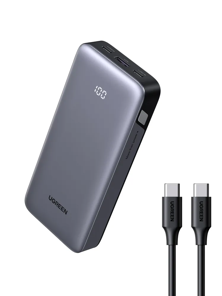 55989B Внешний аккумулятор UGREEN PB532 (55989B) 20000mAh Two-way Fast Charging 2*USB-C&USB-A 30W