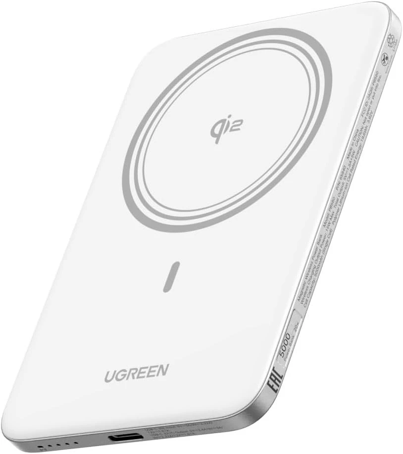 95931B Внешний аккумулятор UGREEN PB580 MagFlow Air Ultra-Slim 20W Magnetic 5000mAh Wireless