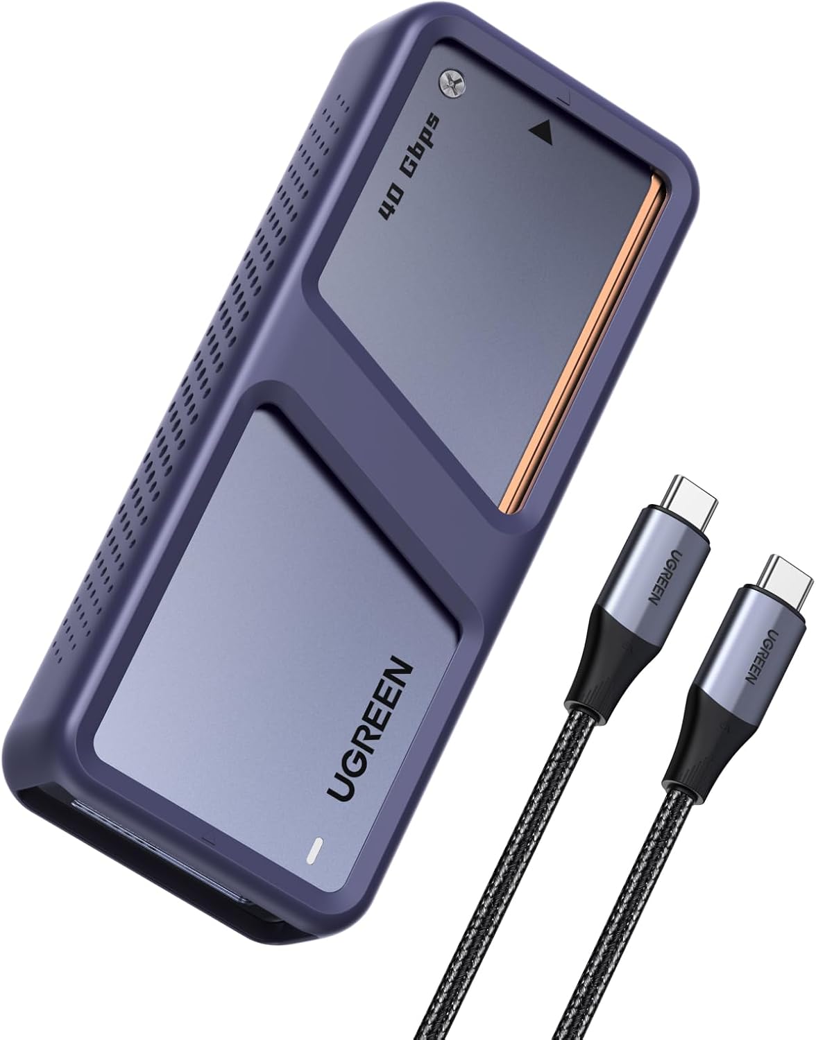 65727 Бокс внешний для жесткого диска UGREEN D703 40Gbps M.2 NVMe USB-C 4.0 SSD Enclosure. Цвет: серый