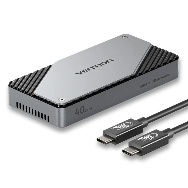 KPZH0 Бокс для SSD диска M.2 NVMe SSD Enclosure (USB 4.0 Type-C) Gray Aluminum Alloy Type, Data Transfer Rates: 40Gbps