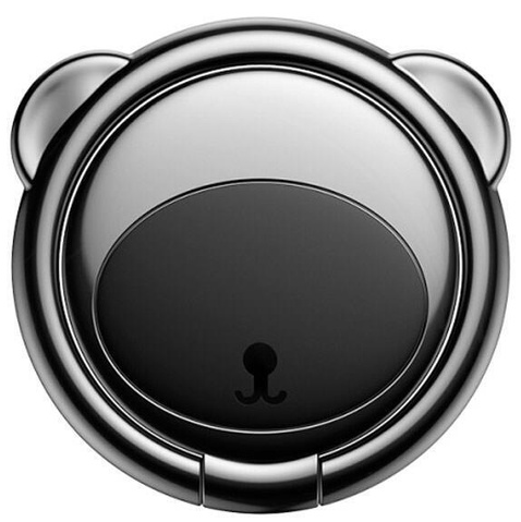 SUBR-01 Кольцо-держатель Baseus Bear Finger Metal Ring, цвет: черный