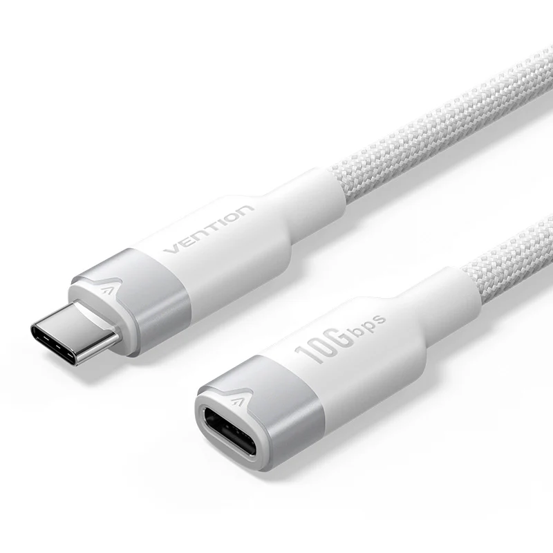 TRFWF кабель-удлинитель USB 3.2 Gen2 C Male to C Female 10Gbps Extension Cable 1M White Aluminum Alloy Type
