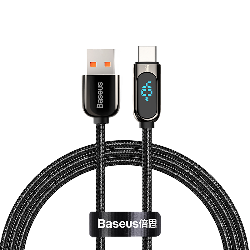 Кабель Baseus Display Fast Charging Data Cable USB - USB-C, 5A, цвет- чёрный, длина- 1м от prem.by 
