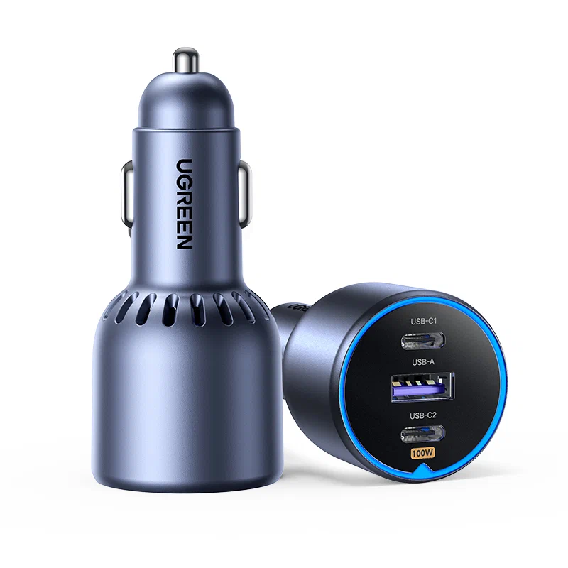 55511 Автомобильное зарядное устройство UGREEN EC705 130W 3-Port 2*USB-C PD+USB-A Fast Car Charger