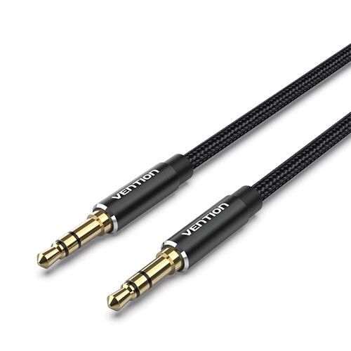 BAWBH Аудио кабель 3,5мм - 3,5мм (папа-папа) Vention длина: 2м, цвет: черный