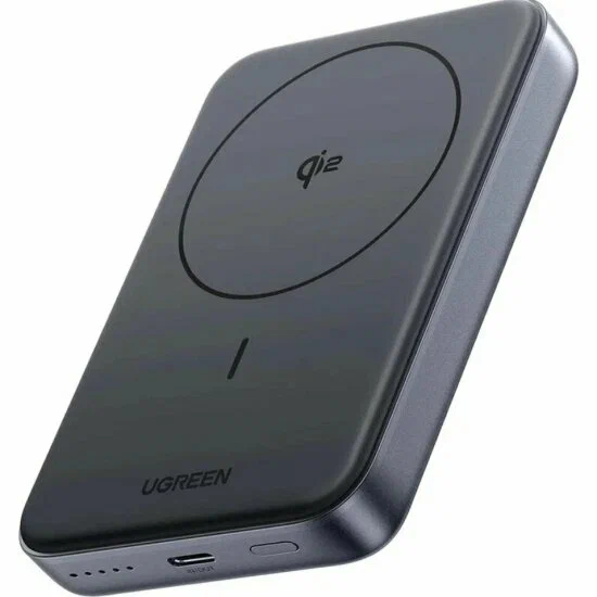 45763 Портативное зарядное устройство UGREEN PB761 10000mAh MIni Magnetic Wireless 30W. Цвет серый