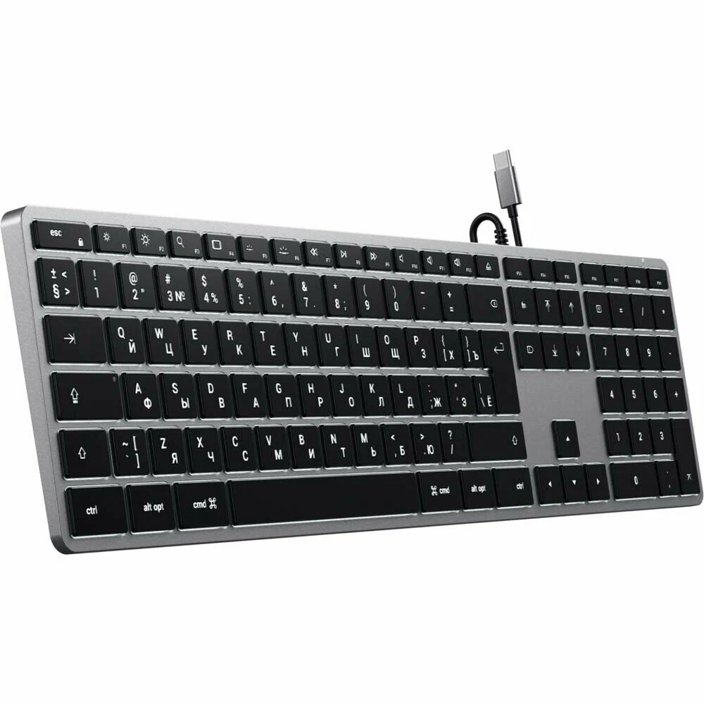 ST-UCSW3M-RU Клавиатура Satechi Slim W3 USB-C Wired Keyboard-RU. Раскладка - Русская. Цвет- Серый космос.