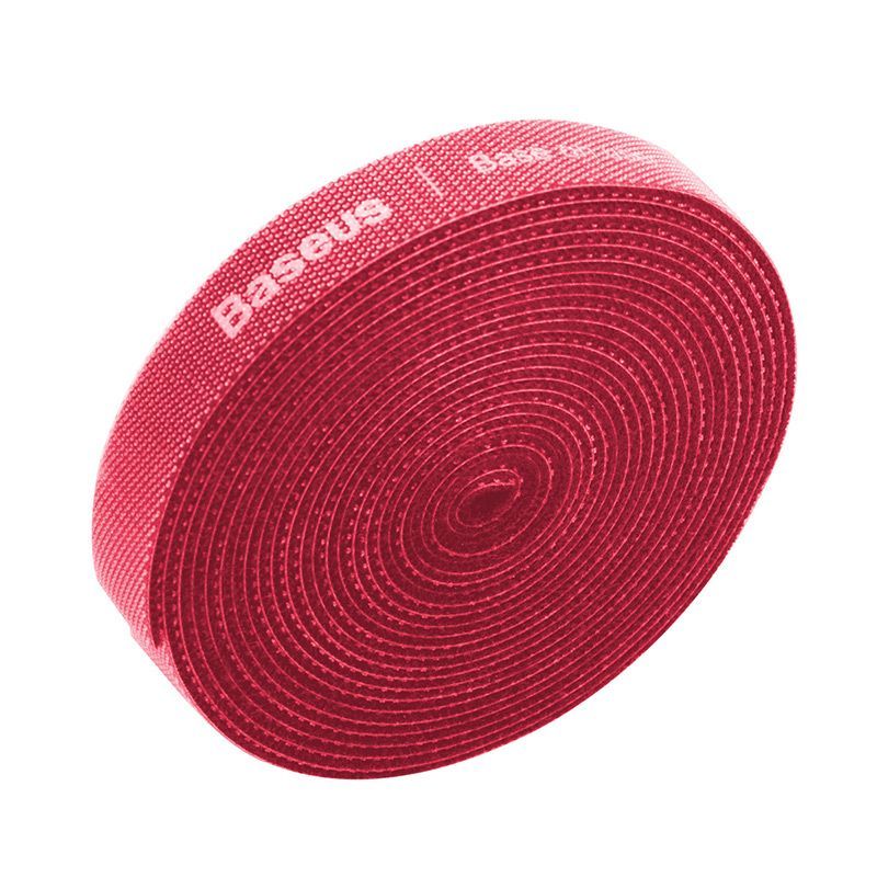  Органайзер кабелей Baseus Colourful Circle Velcro, цвет -  красный, длина -  3м